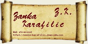 Žanka Karafilić vizit kartica